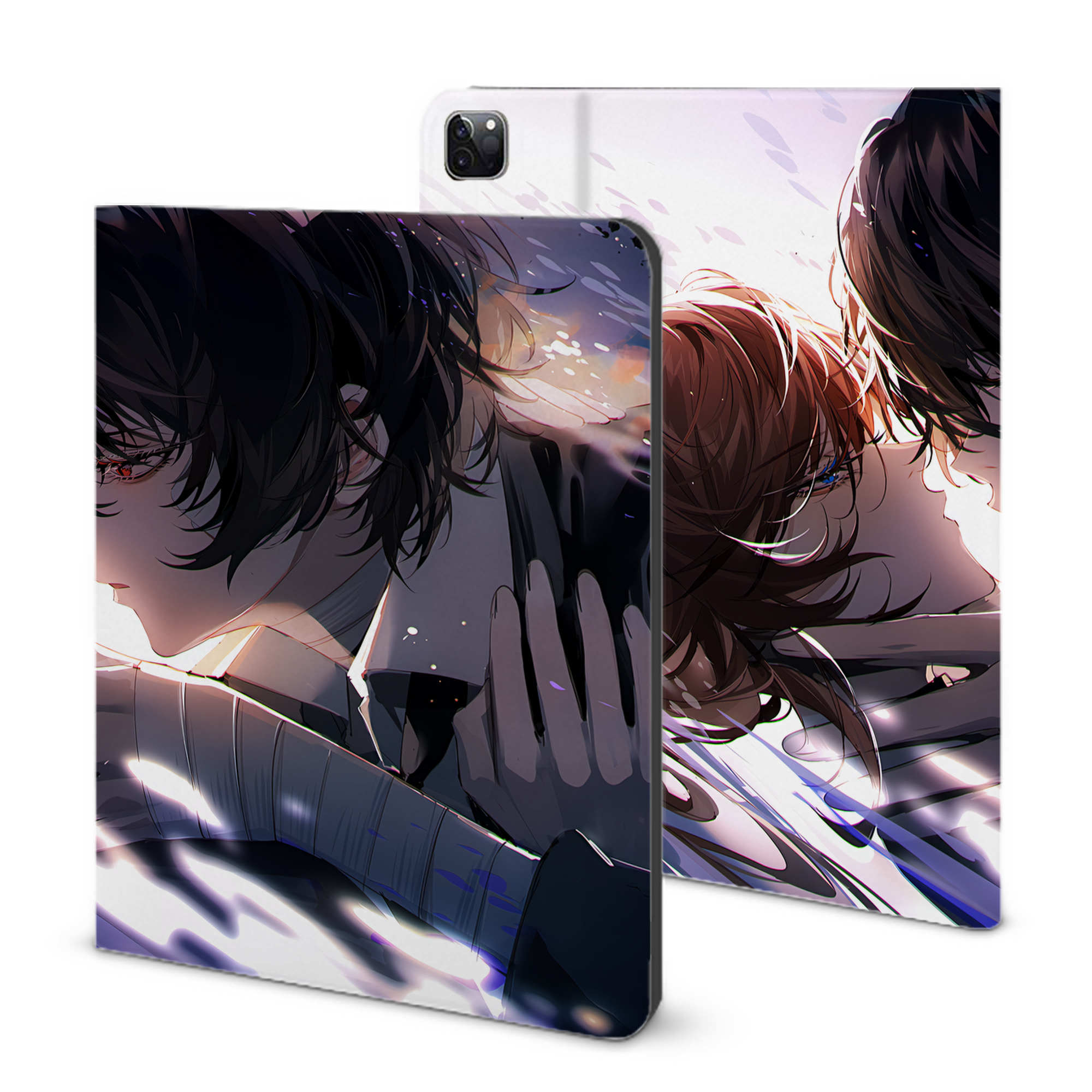 （画像用） 文豪ストレイドッグス Bungo Stray Dogs IPad ケース ブック型 PUレザー TPU 耐衝撃 軽量 薄型 ペン収納なし 全面保護 IPad 各モデル対応